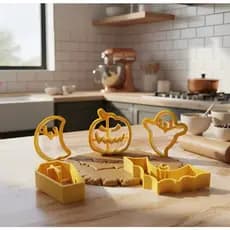 Cortador De Biscoito Halloween Moldes Divertidos Branco