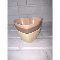 Pote De Bambu em formato de coração Para Sobremesa Fibra De Bambu c/ plásitco PP