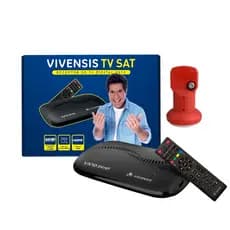 Receptor Digital HD TV Vx10 Sat Regional Vivensis + Captador sinal  Lnbf KU Universal Banda Simples