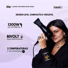 WAP Secador de Cabelo WAP INTENSE TRAVEL WS1300 Bivolt Dobrável Compacto Viagens Bico Concentrador