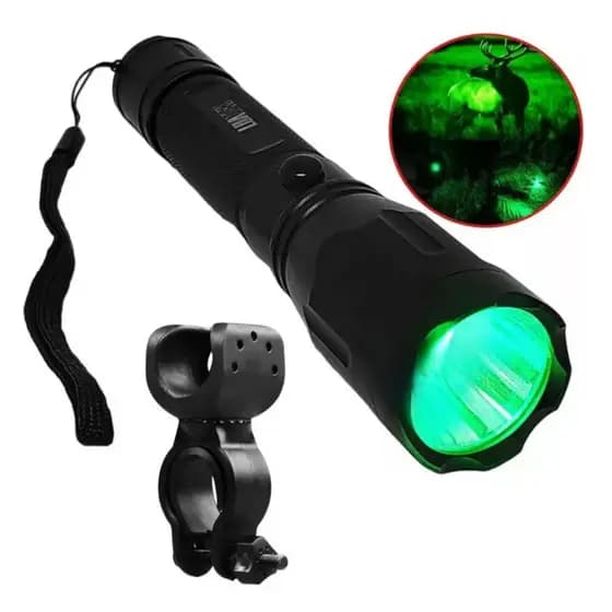 Lanterna Tática Foco Led Cor Verde Invisível Para Animais