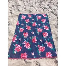 canga floral com pompom