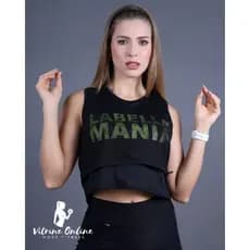 Cropped Regata Com Tela Tule La Bella Mania / Moda Feminina Fitness Academia