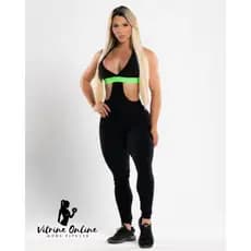 Macacão Em Poliamida Com Bojo Crf / Moda Feminina Fitness Academia Premium