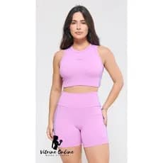 CONJUNTO SHORT + TOP COM BOJO EM POLIAMIDA N. STARFIT/ MODA FEMININA FITNESS ACADEMIA
