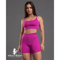 CONJUNTO SHORT + TOP COM BOJO EM POLIAMIDA N. EVERYDAY/ MODA FEMININA FITNESS ACADEMIA