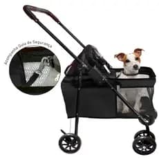 Carrinho de Passeio para PET até 15 kg. Carro Transporte Viagem Cães e Gatos
