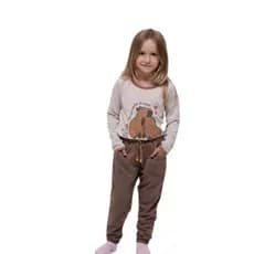 Pijama infantil conjunto capivara menina menino inverno confortável Macio