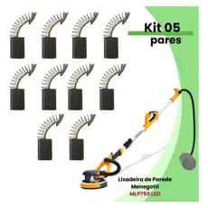 Escova Carvao Para Lixadeira Parede Menegotti Mlp750 Led - 05 Pares