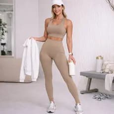 Conjunto Academia Fitness Legging e Top Cintura Alta Estampas Variadas Moda Fitness Yoga