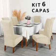 Kit 4 / 6 Capas para Cadeira Elástica Universal Para Sala de Jantar Cozinha e Escritório