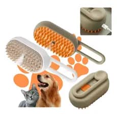 Escova A Vapor Para Gatos Cães 3 Em 1 Elétrica De Pêlos Pentes Massagem Animais Estimação