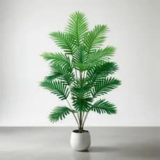 Planta Artificial de Palmeira Tropical  24 Folhas Decoração Realista para Sala, Escritório e Jardim