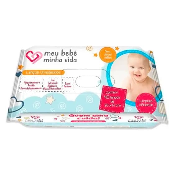 Kit 10 lenços meu  bebe minha vida com 40 und cada