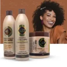 Shampo + Cond+ mascara cabelo afro maycrene ondulados e cacheados
