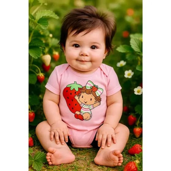 Body Moranguinho Baby Body Mesversario Moranguinho bebe Kit Mesversario Completo Body Tematico Morango Fantasia Bebe