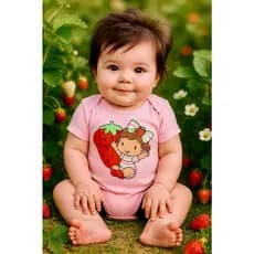 Body Moranguinho Baby Body Mesversario Moranguinho bebe Kit Mesversario Completo Body Tematico Morango Fantasia Bebe
