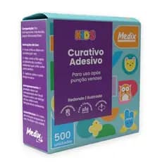 Curativo Adesivo Pós Coleta Kids 500 Unidades Medix