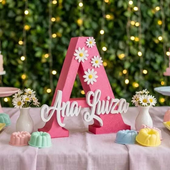 Letreiro Inicial + Nome Personalizado Decoração Quarto Infantil Presente Bebê