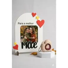 Porta Retrato 3D com Foto Real Personalizada + Chaveiro Personalizado