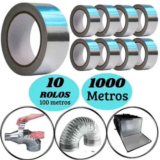 10 FITA ALUMINIZADA 1000 METROS, TERMICA, AR CONDICIONADO, CAIXA DE ISOPOR,REFRIGERAÇÃO, PREMIUM