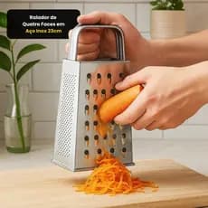 Ralador de quatros faces aço inox 23cm cozinha pratica facil Profissional Resistente