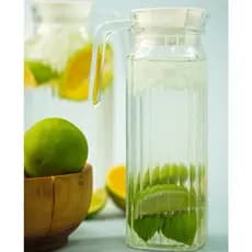 Jarra Vidro Frigo 1 Litro Com Tampa Suco Água Geladeira Cozinha Mesa Posta Transparente Resistente