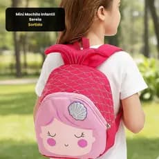 Mini Mochila infantil sereia leve Confortavel para Meninas Escolar sortido Feminino 25CM
