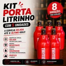 5 Porta Garrafinha 300ml Suporte Cerveja Lata Litrinho Long Neck Térmico Isopor