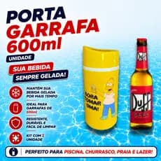 Porta Garrafa Cerveja 600 Suporte Camisinha Cooler Homer Duff Beer