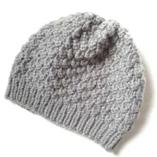 Touca Gorro unissex cinza tricô manual inverno