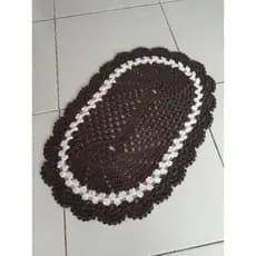 par tapete de croche oval babado