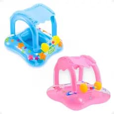 Boia Bebê Piscina Cobertura Infantil Inflável Proteção Solar Uv Seguro Confortável Chocalho