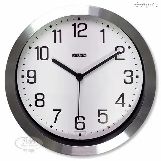 Relogio Parede Aluminio Escovado Redondo Decorativo Cozinha Presente Decoracao para Apartamento Casa