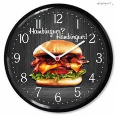 Relogio Parede Hamburgueria Decorativo Hamburger Restaurante Lanchonete