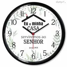 Relogio Parede Salmo 24:15 Josue Religioso Eu Minha Casa Serviremos Senhor Biblia Presente Decorativo
