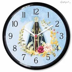 Relogio Parede Nossa Senhora Aparecida Decorativo Cozinha Fe Presente Biblico Biblia Padroeira