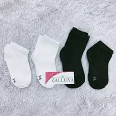 Kit 12 Pares de Meias Infantil 3 à 12 anos Preto ou Branca Cano Curto/Alto