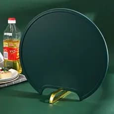 Tábua de Corte Anti-mofo Antiderrapante Redonda 30cm com Suporte - Corte carnes, legumes e frutas