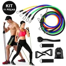 Kit 11 Elásticos de Tensão Extensor Para Exercícios Fitness Academia - ZALLUNA RJ