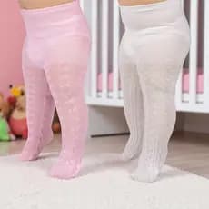 Meia Calça Bebê Algodão Grossinha para usar com vestido