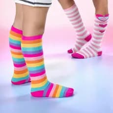 Meia 3/4 Infantil colorida até o joelho para usar com Galochas