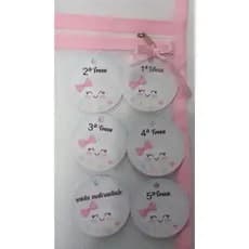 Kit saquinho organizador  Maternidade 6x com ziper + tags tela