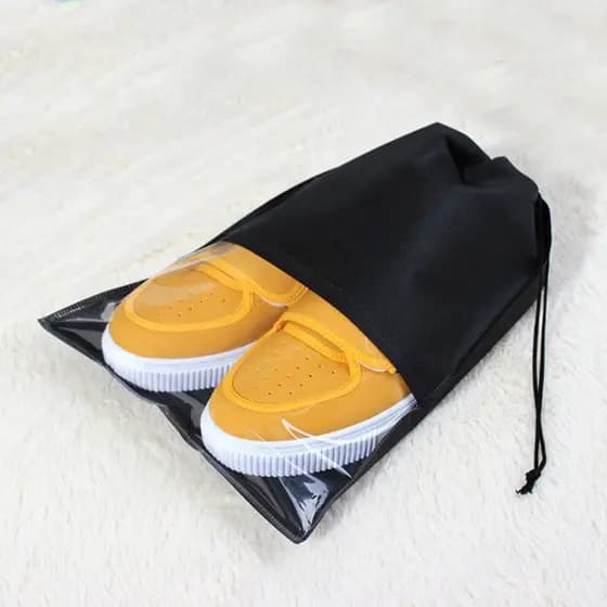 Kit 30 Unidades Saco TNT com Visor Transparente Organizador Armazenamento Calçado