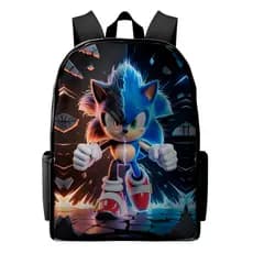 Mochila Bolsa Persoagem Sonic Elegante Crianças Meninos Meninas Volta as aulas Ferias