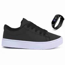 Tenis Sapatinho Infantil Casual Escolar Masculino Kaut Com Relogio Top