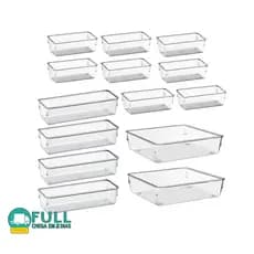 Kit Organizador Multiuso Modular Gavetas Acrilico Cristal e Fume