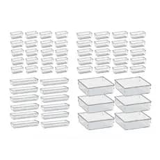 Kit 50 Organizador Multiuso Modular Gavetas Geladeira Acrilico Cristal