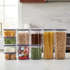 Kit 10 Pote Hermético Empilháveis Porta Mantimento Cozinha Organizador Rebirth
