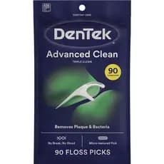 Fio Dental com Haste DenTek Floss Picks Triple Clean Advanced 90un